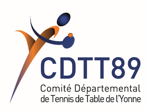 TENNIS DE TABLE / Comité Départemental de Tennis de Table de l'Yonne - CDOS 89