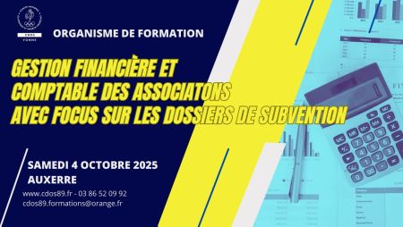 FORMATION : Gestion financiere et comptable des associations - Comité Départemental Olympique et Sportif de l'Yonne